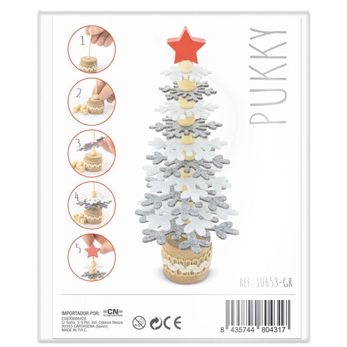 ARBOLITO DE NAVIDAD RPET Y MADERA RECICLADA "PUKKY"