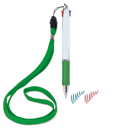 BOLÍGRAFO 2 COLORES CON LANYARD "BISSKAR"