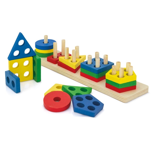 JUEGO DE MADERA BLOQUES GEOMÉTRICOS "DIDACTIC"