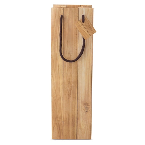 BOLSA PAPEL EFECTO MADERA 1 BOTELLA "ABETO"