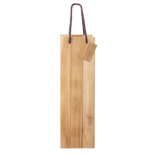 BOLSA PAPEL EFECTO MADERA 1 BOTELLA "ABETO"