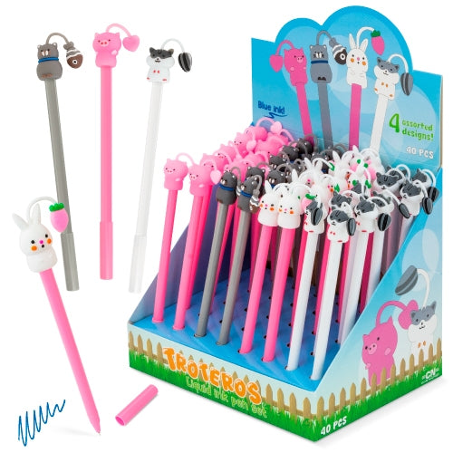 SET DE BOLÍGRAFOS TINTA LÍQUIDA "TROTEROS" (PACK 40)
