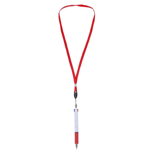 BOLÍGRAFO 2 COLORES CON LANYARD "BISSKAR"