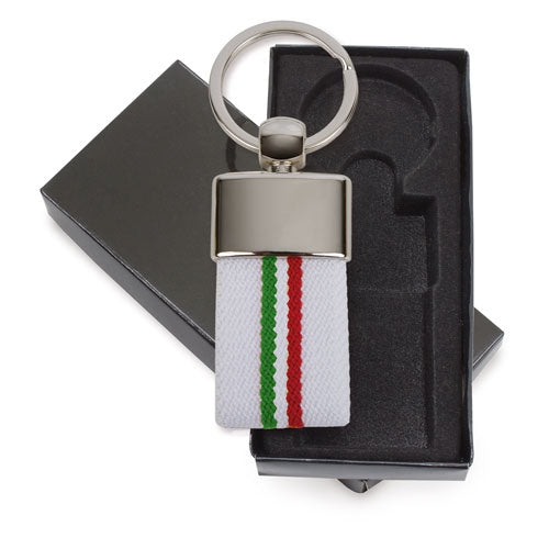 LLAVERO CINTURON BANDERA ITALIA BLANCO "DEREX"