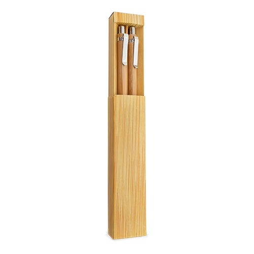 SET BOLIGRAFO Y PORTAMINAS BAMBU "ELASTIC"